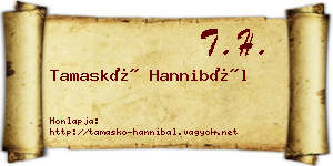 Tamaskó Hannibál névjegykártya